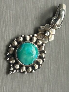Genuine Turquoise sterling silver Pendant